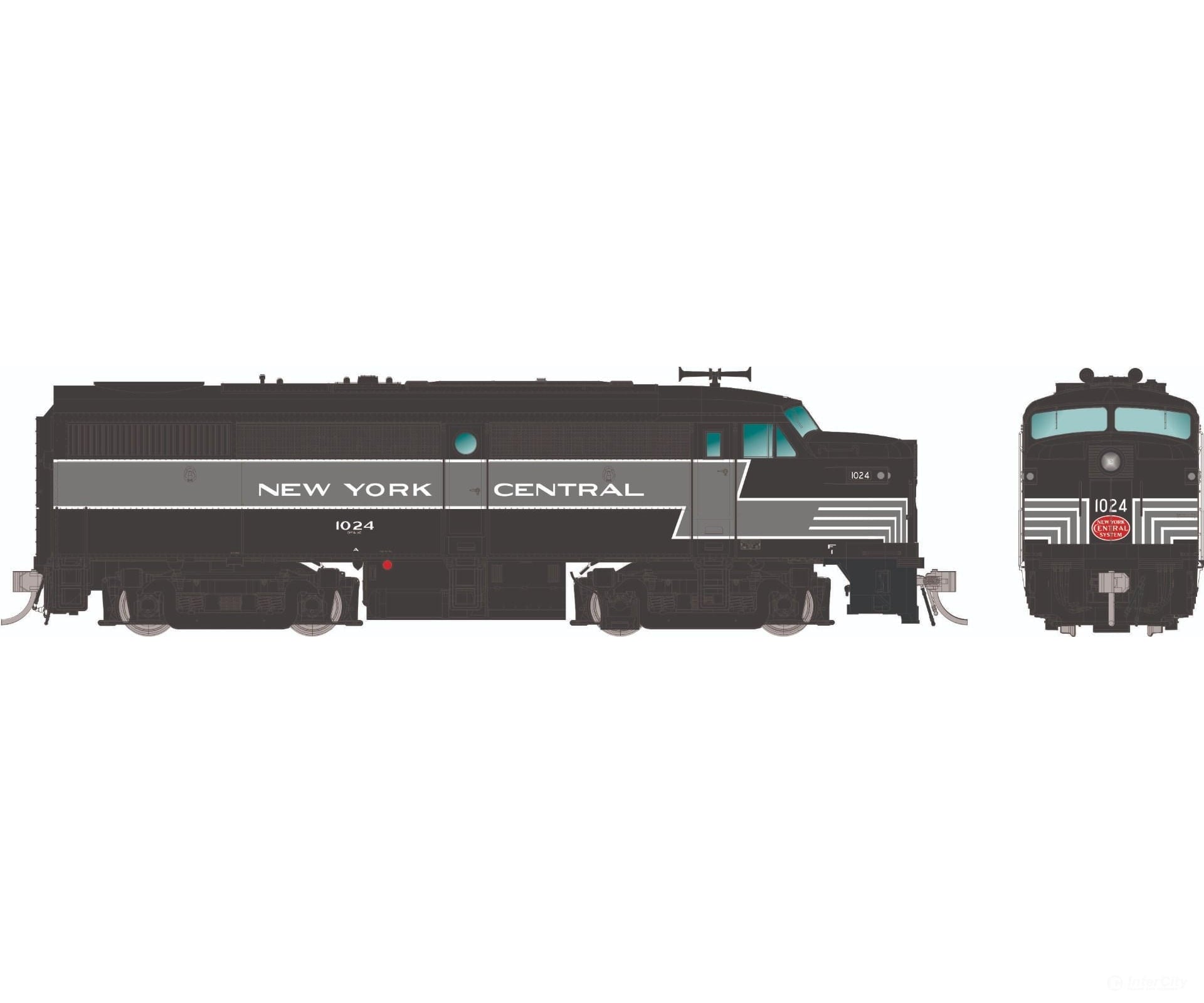 Rapido 037067 Ho Alco Fa-1 (Dc/Silent): New York Central - Lightning Stripe: #1000 Locomotives