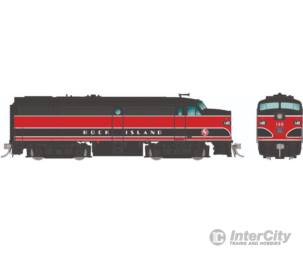 Rapido 037072 Ho Alco Fa-1 (Dc/Silent): Rock Island - Red & Black: #158 Locomotives