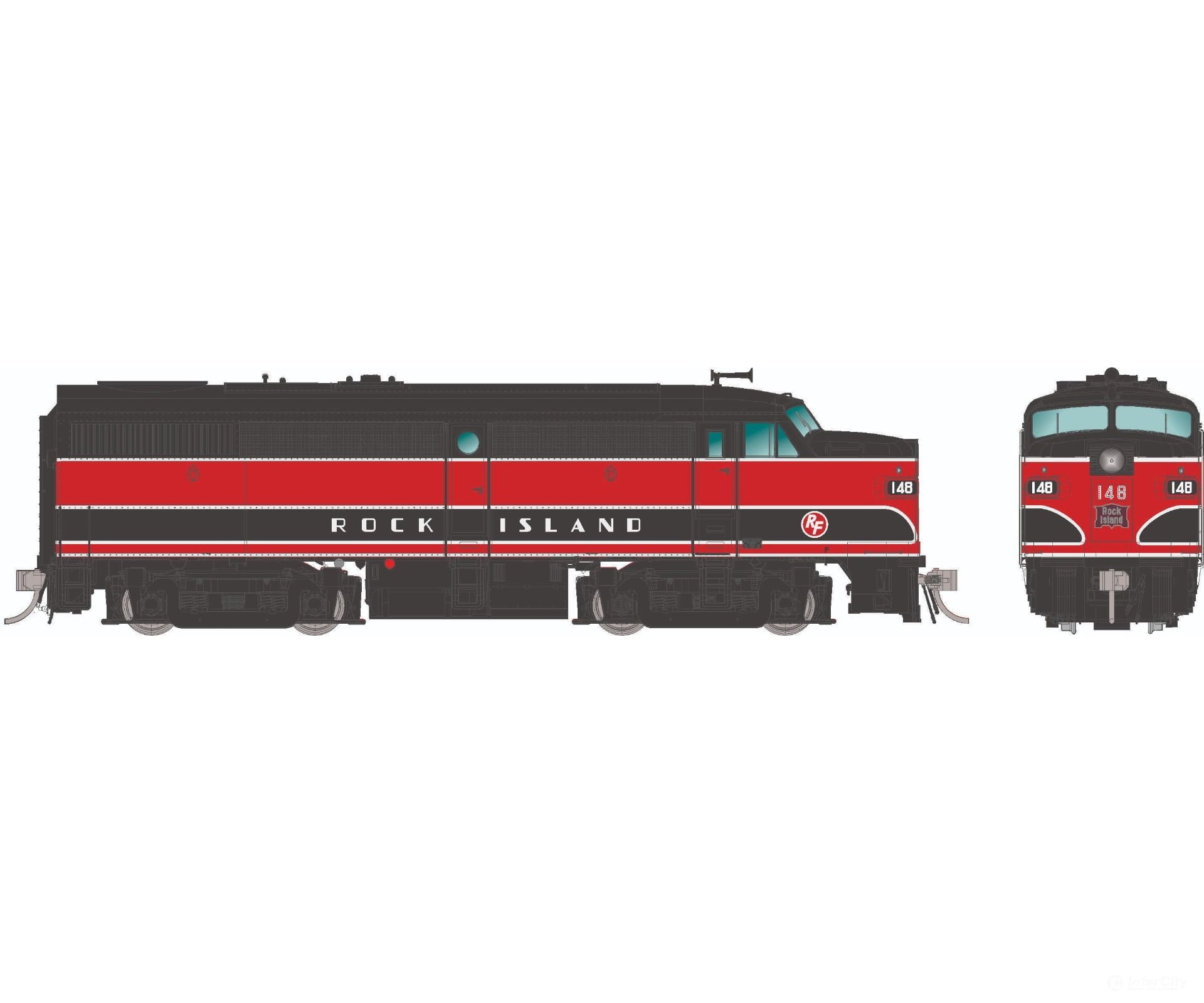 Rapido 037072 Ho Alco Fa-1 (Dc/Silent): Rock Island - Red & Black: #158 Locomotives