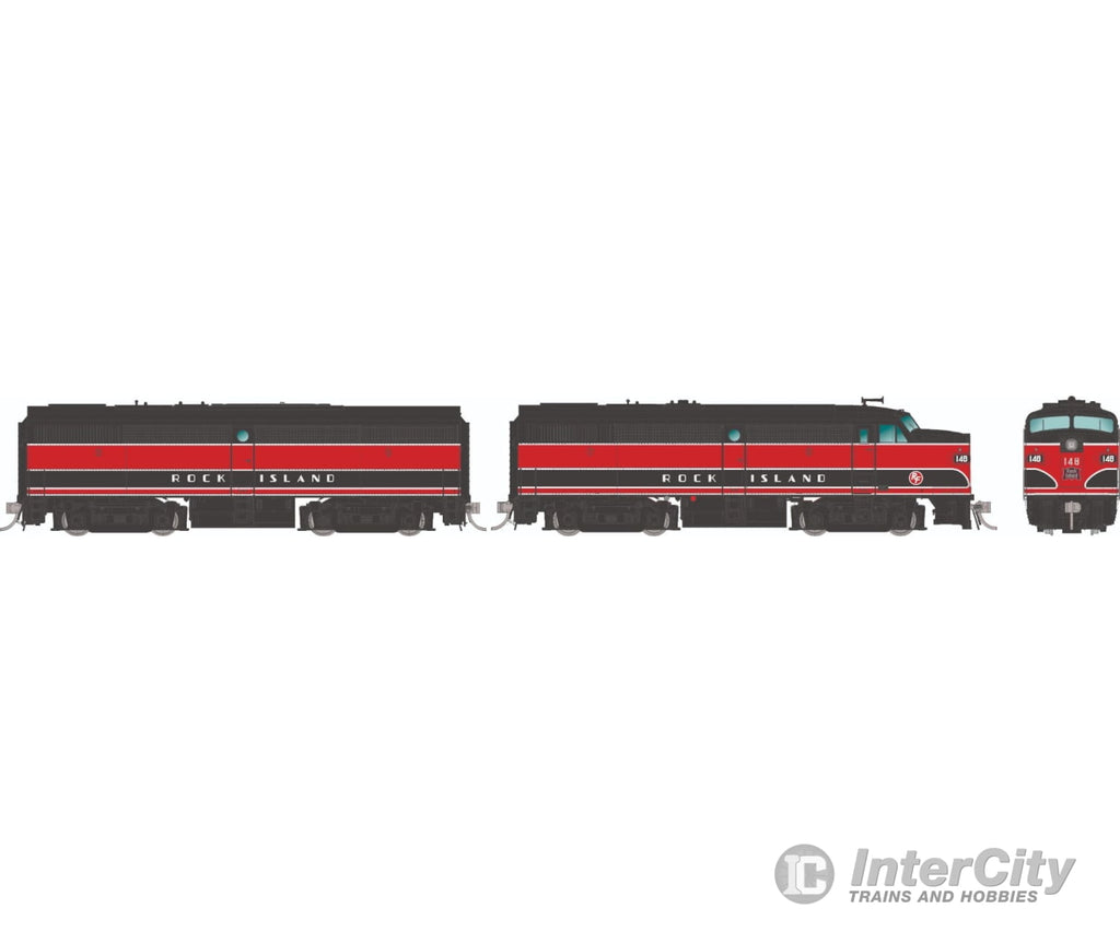 Rapido 037073 Ho Alco Fa-1 + Fb-1 (Dc/Silent): Rock Island - Red & Black: #148 #148B Locomotives