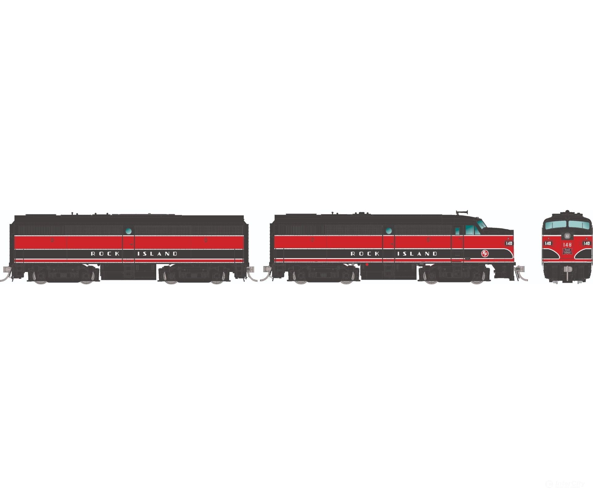 Rapido 037074 Ho Alco Fa-1 + Fb-1 (Dc/Silent): Rock Island - Red & Black: #160 #160B Locomotives