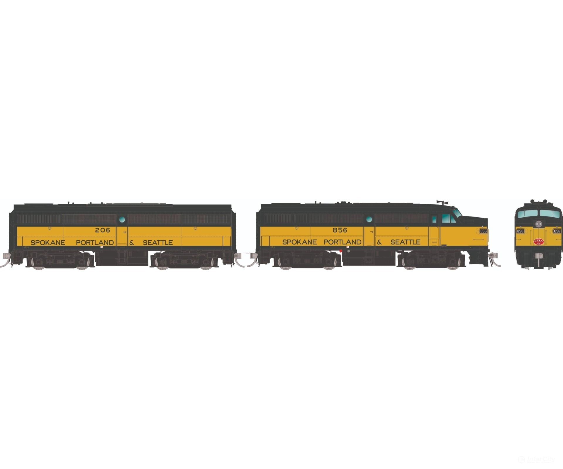 Rapido 037077 Ho Alco Fa-1 + Fb-1 (Dc/Silent): Spokane Portland & Seattle: #856 #206 Locomotives