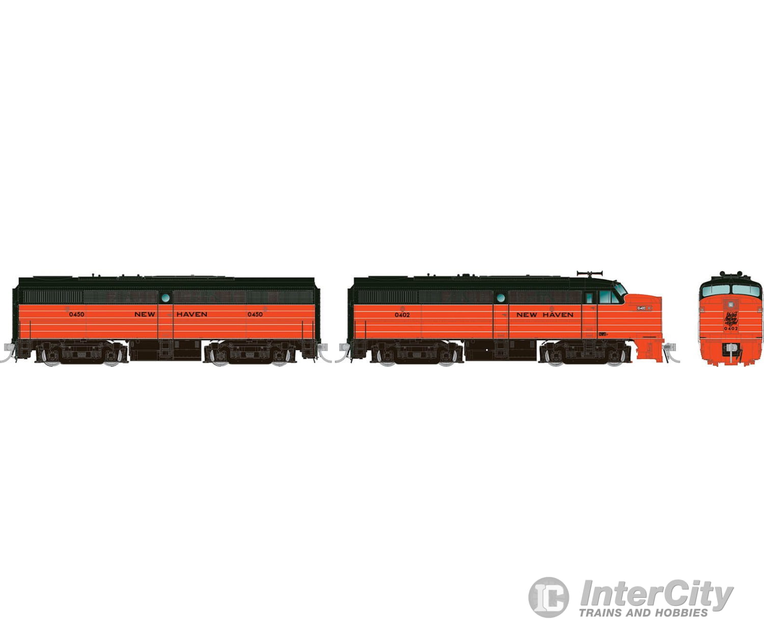 Rapido 037527 Ho Alco Fa-1 + Fb-1 (Dc/Dcc/Sound): New Haven - As Delivered: #0402 #0450 Diesel