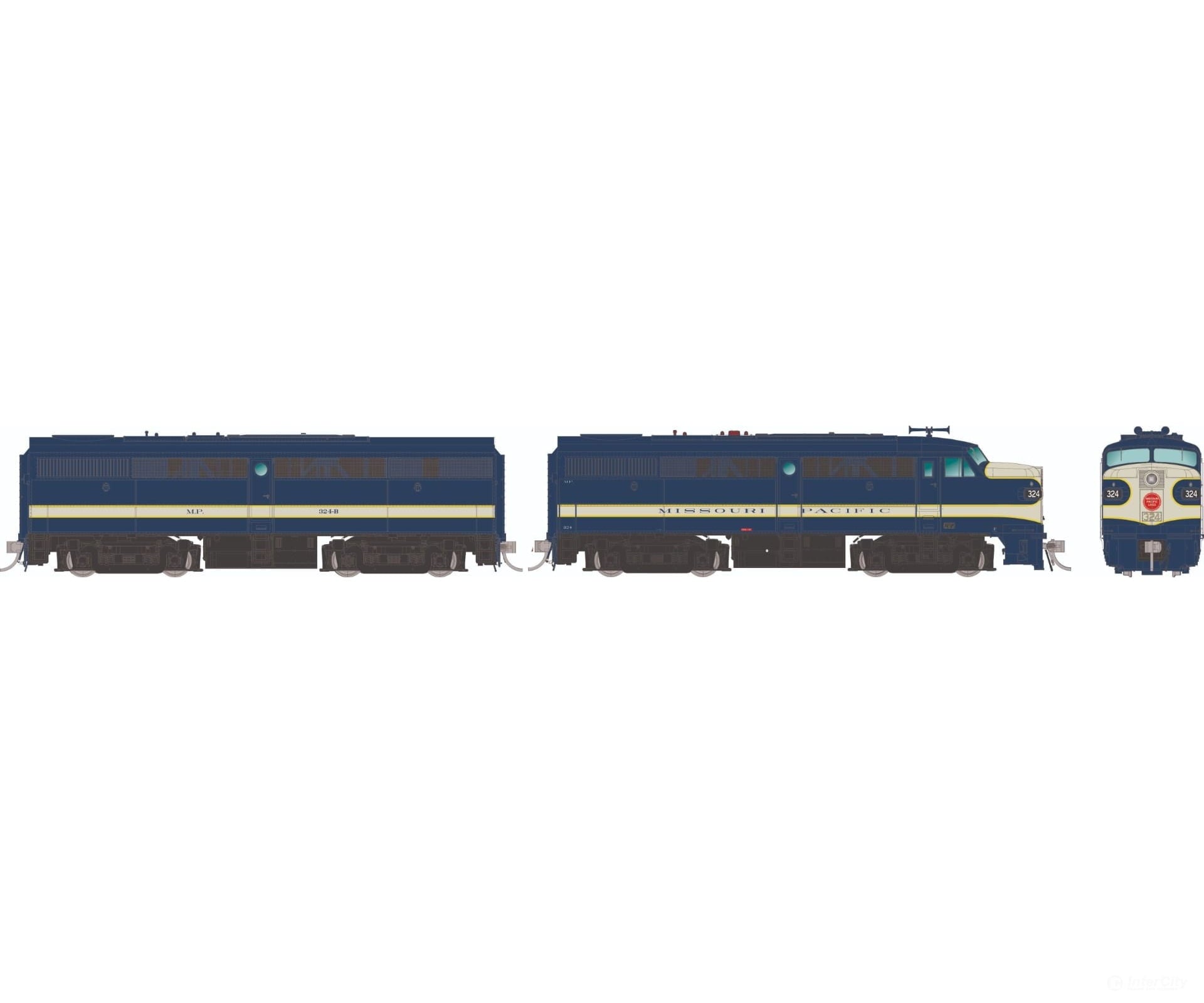 Rapido 037562 Ho Alco Fa-1 + Fb-1 (Dc/Dcc/Sound): Missouri Pacific - Blue Scheme: #328 #325B