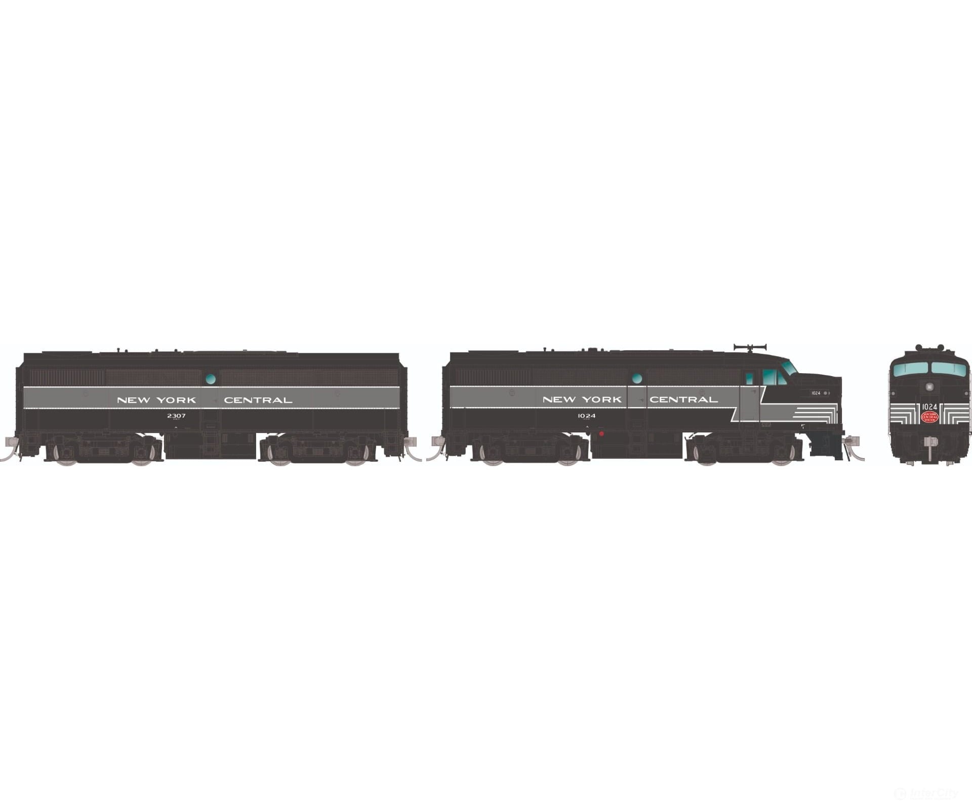 Rapido 037569 Ho Alco Fa-1 + Fb-1 (Dc/Dcc/Sound): New York Central - Lightning Stripe: #1024 #2307