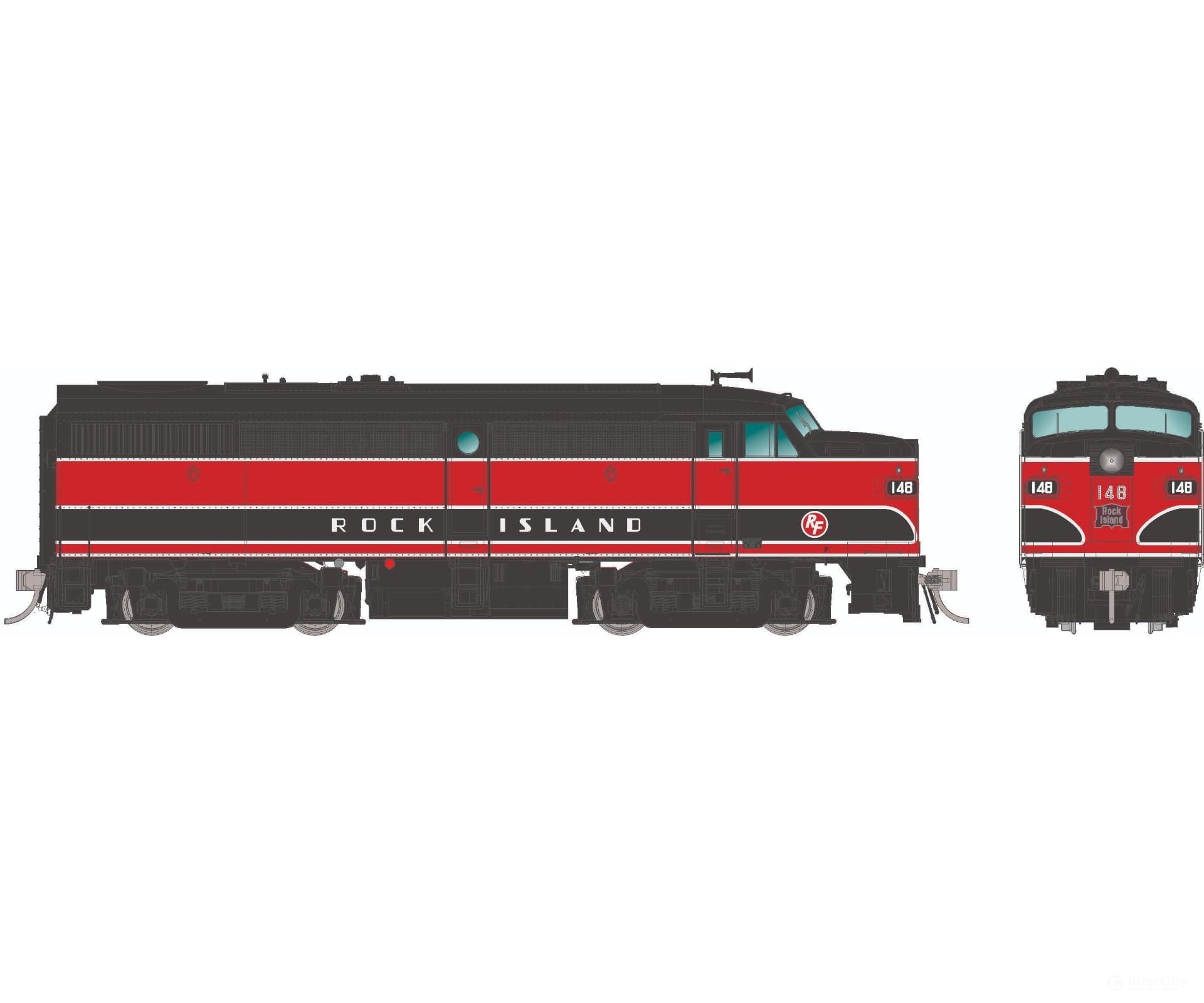 Rapido 037572 Ho Alco Fa-1 (Dc/Dcc/Sound): Rock Island - Red & Black: #158 Locomotives