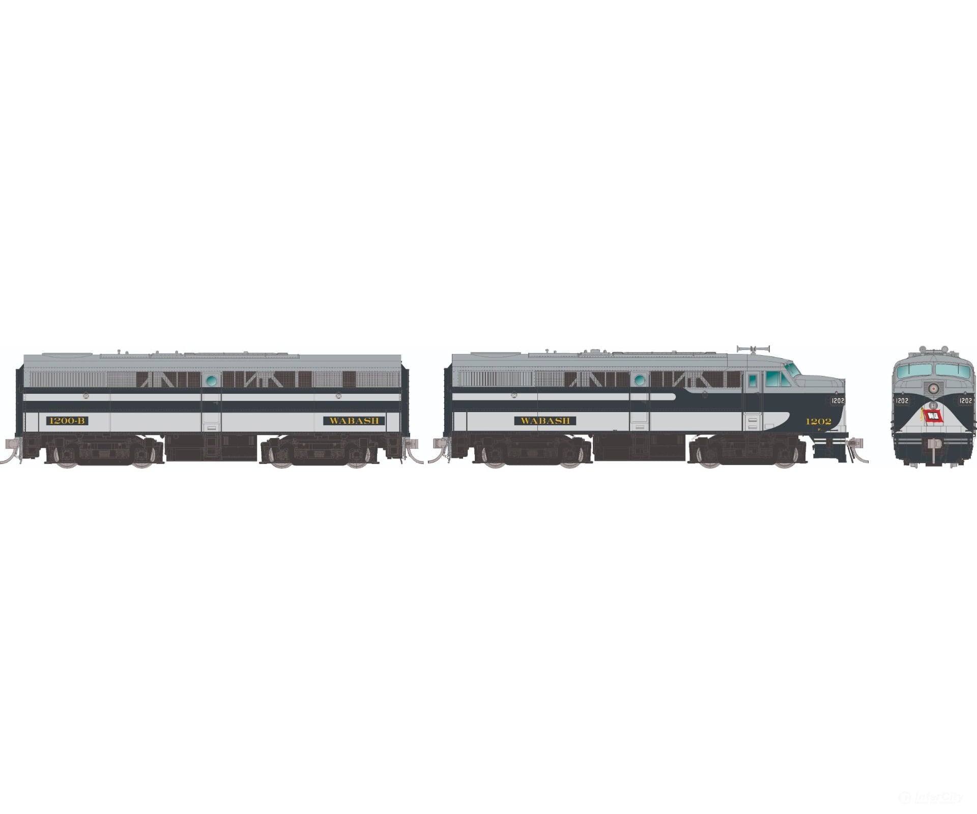 Rapido 037585 Ho Alco Fa-1 + Fb-1 (Dc/Dcc/Sound): Wabash - Bluebird Scheme: #1203A #1202B
