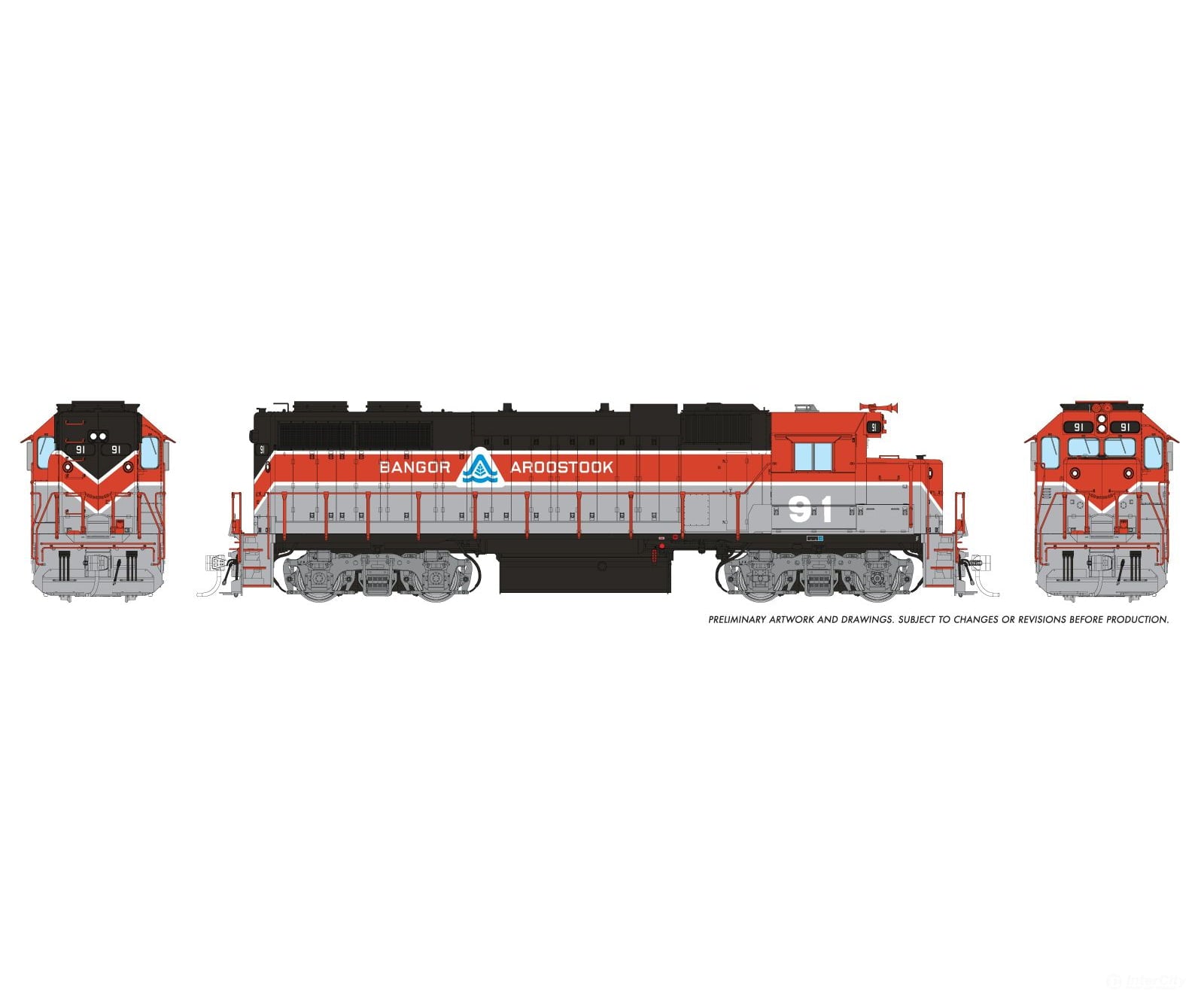 Rapido 038043 Ho Emd Gp38 W/Ext Cab (Dc/Silent): Bar - Red/Grey/Black: #92 Locomotives