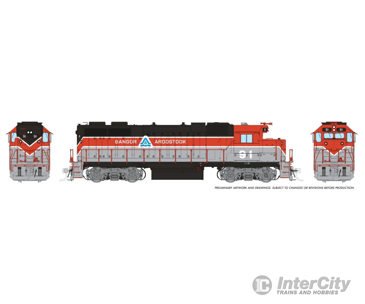 Rapido 038045 Ho Emd Gp38 W/Ext Cab (Dc/Silent): Bar - Red/Grey/Black: #94 Locomotives