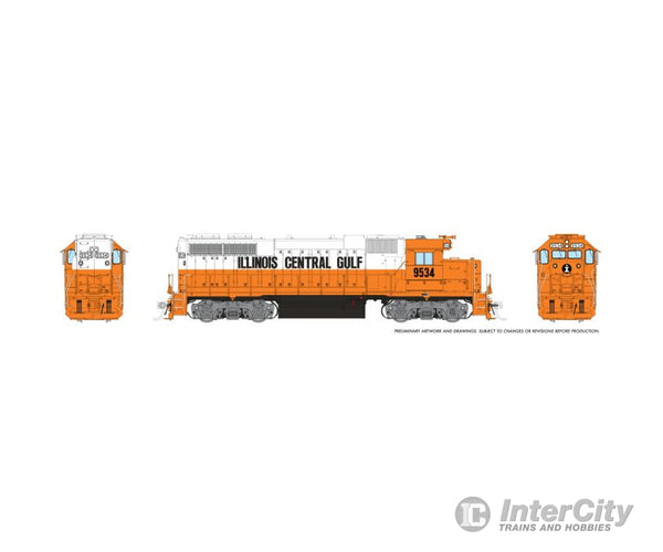 Rapido 038063 Ho Emd Gp38 (Dc/Silent): Illinois Central Gulf - Orange & White: #9520 Locomotives