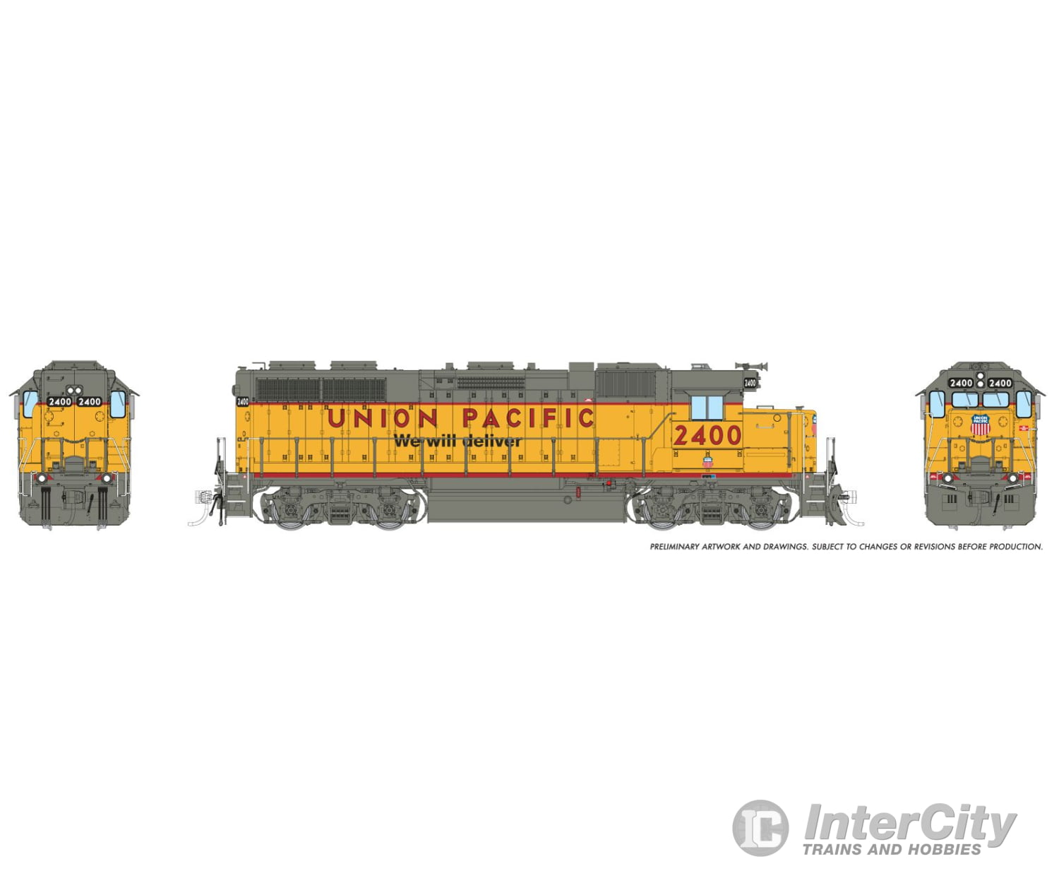 Rapido 038072 Ho Emd Gp38 (Dc/Silent): Union Pacific - Dash-3 Rebuild: #2400 Locomotives