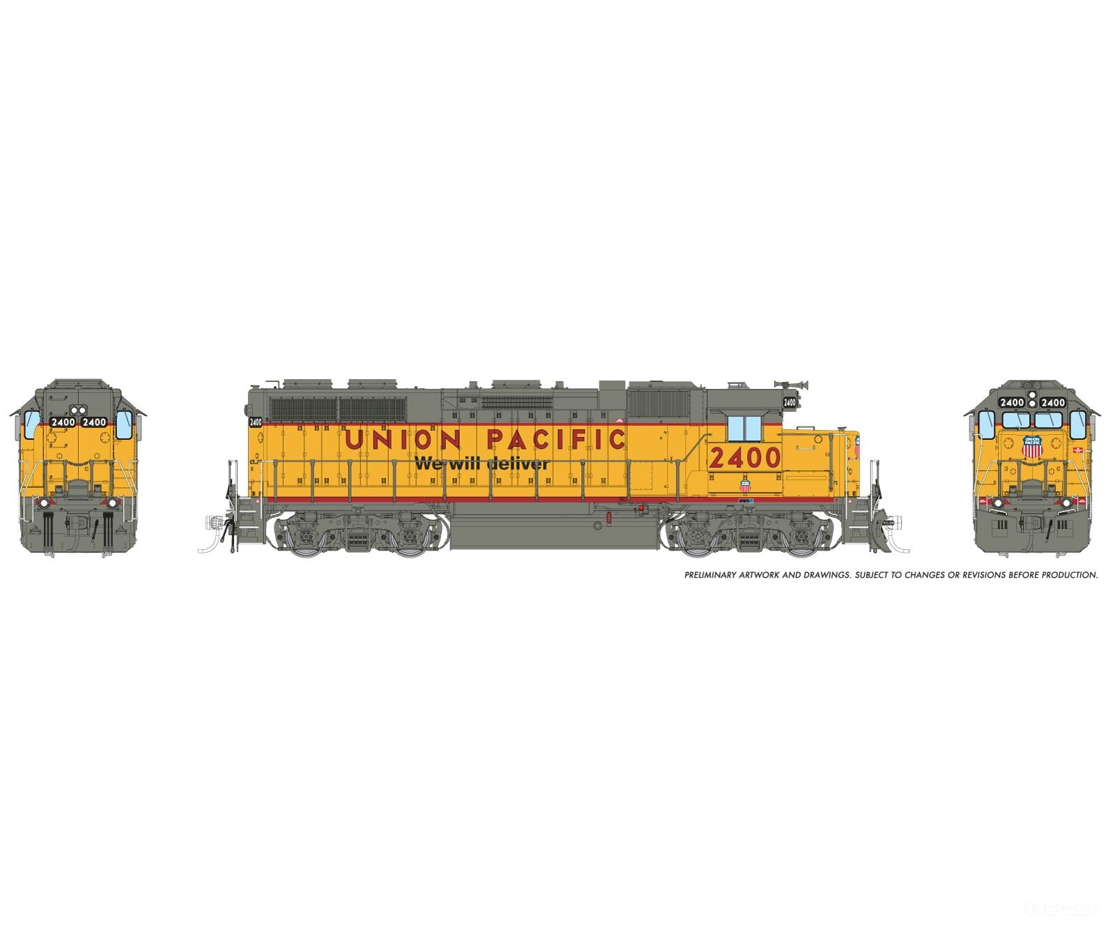 Rapido 038072 Ho Emd Gp38 (Dc/Silent): Union Pacific - Dash-3 Rebuild: #2400 Locomotives