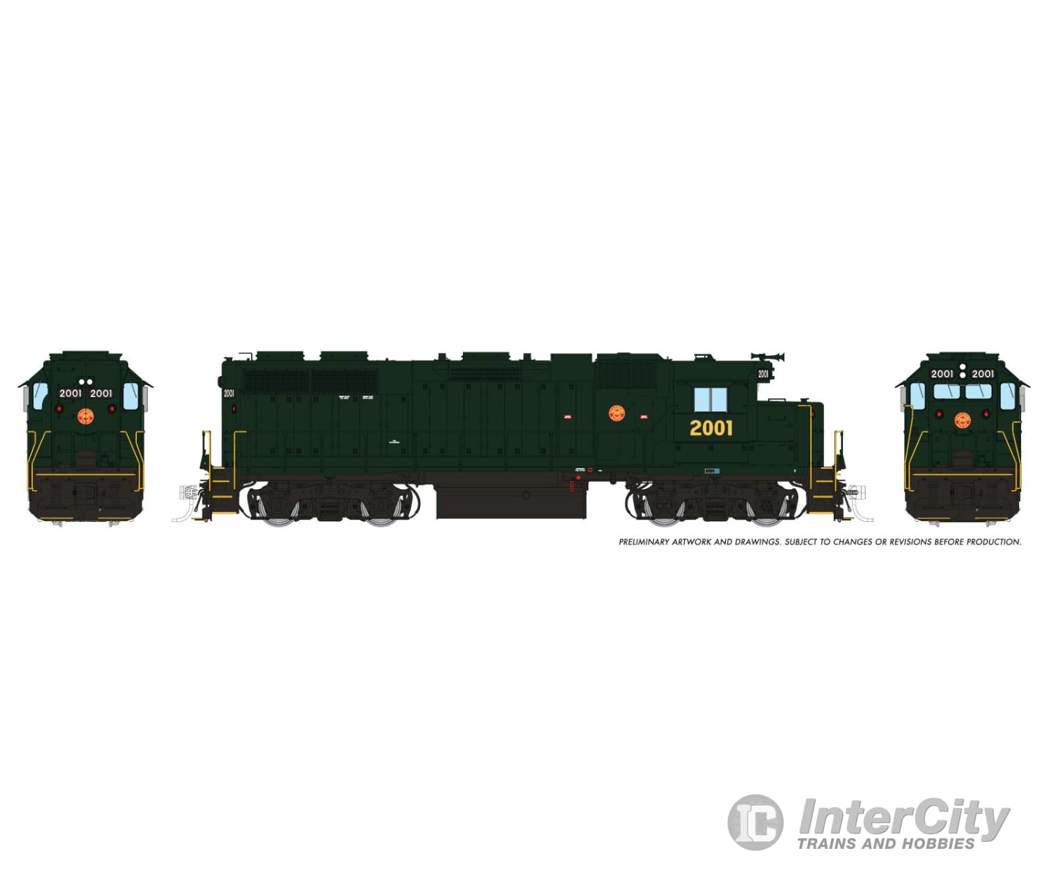 Rapido 038555 Ho Emd Gp38 W/Ext Cab (Dc/Dcc/Sound): Prsl - Dgle: #2009 Locomotives