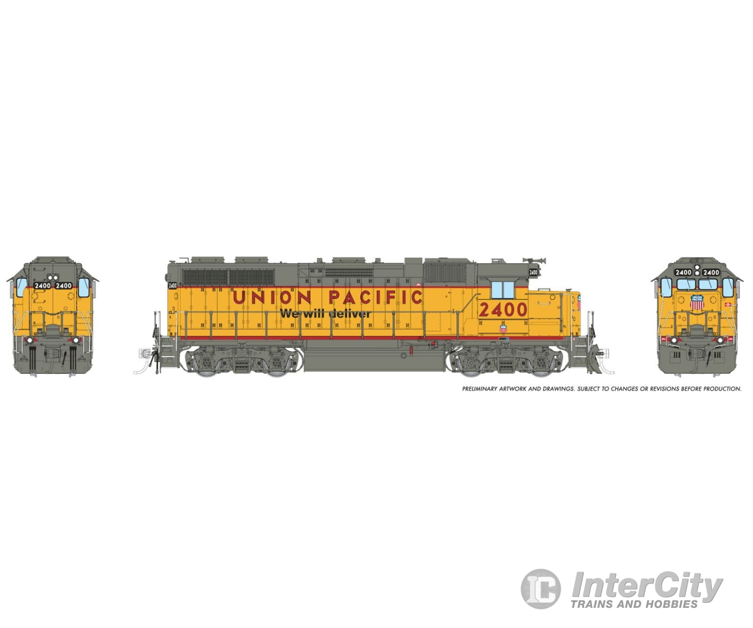 Rapido 038572 Ho Emd Gp38 (Dc/Dcc/Sound): Union Pacific - Dash-3 Rebuild: #2400 Locomotives