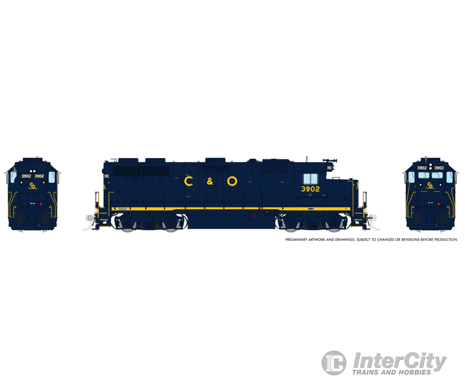 Rapido 039001 Ho Emd Gp39 (Dc/Silent): Chesapeake & Ohio: #3902 Locomotives