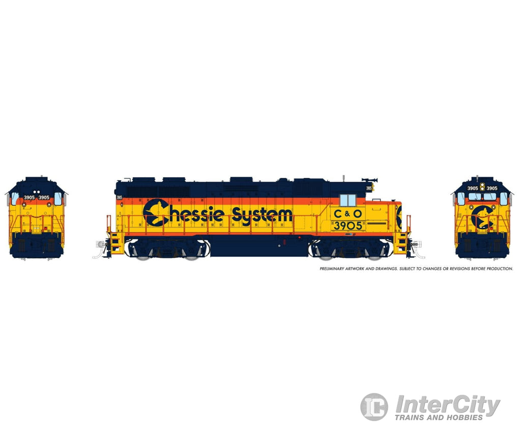 Rapido 039005 Ho Emd Gp39 (Dc/Silent): Chessie - C&O Sublettering: #3901 Locomotives