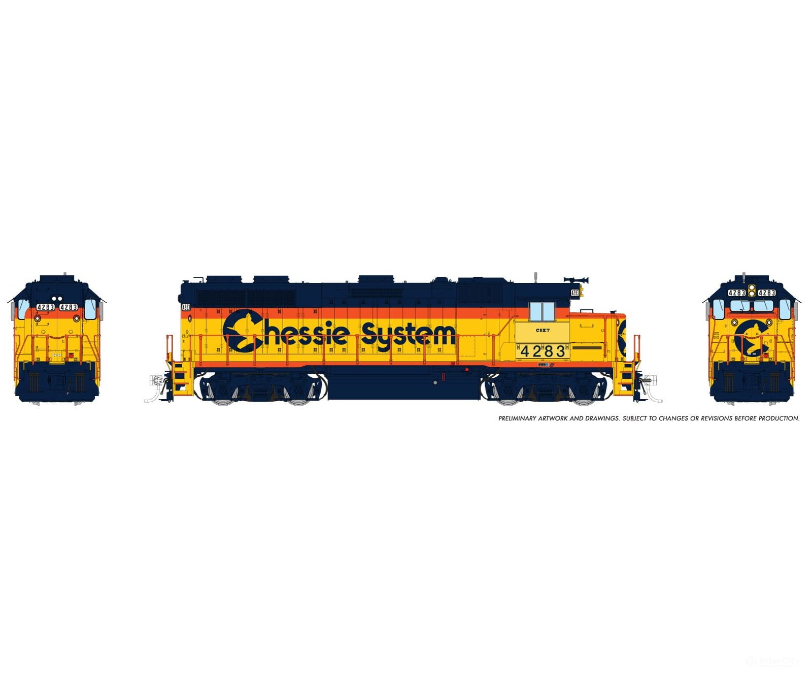 Rapido 039009 Ho Emd Gp39 (Dc/Silent): Csx - Chessie Patch: #4283 Locomotives