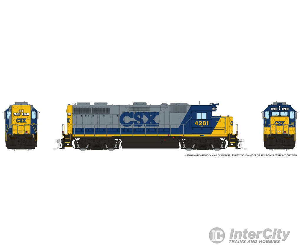 Rapido 039013 Ho Emd Gp39 (Dc/Silent): Csx - Bright Future (Yn2): #4281 Locomotives