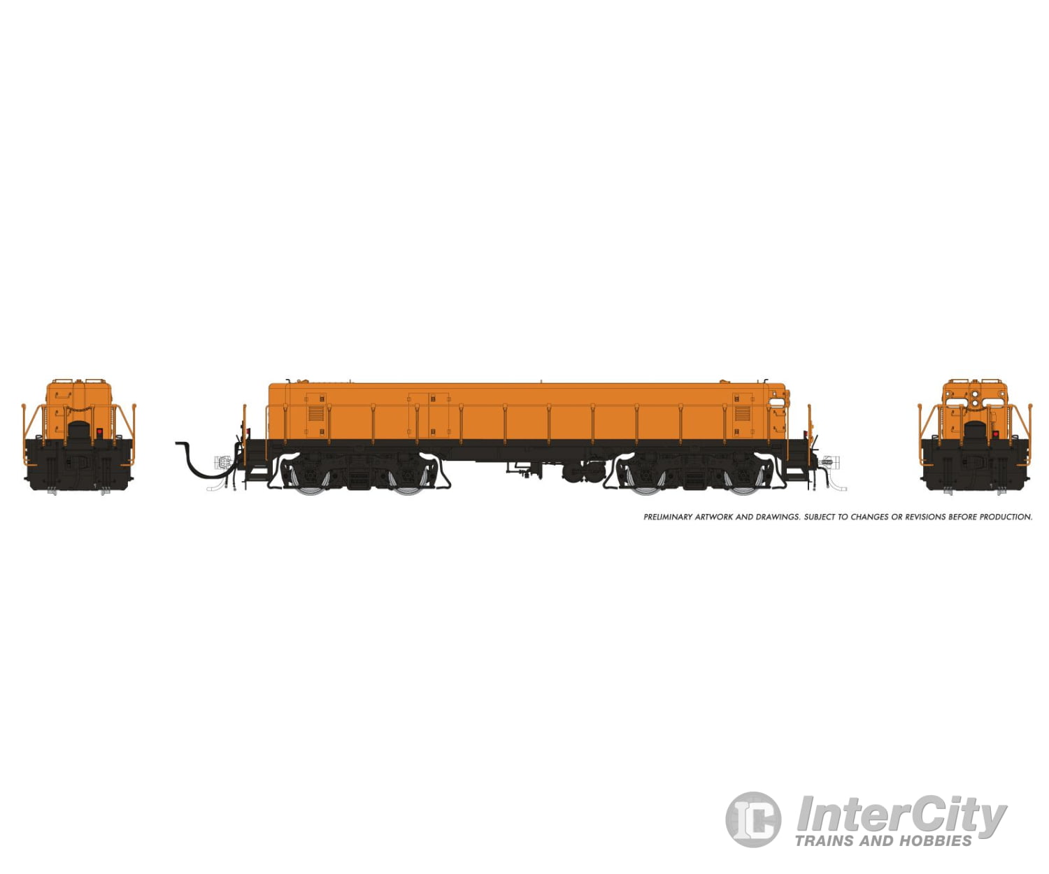 Rapido 039036 Ho Emd/Huntington Slug (Dc/Silent): Orange Unlettered Locomotives