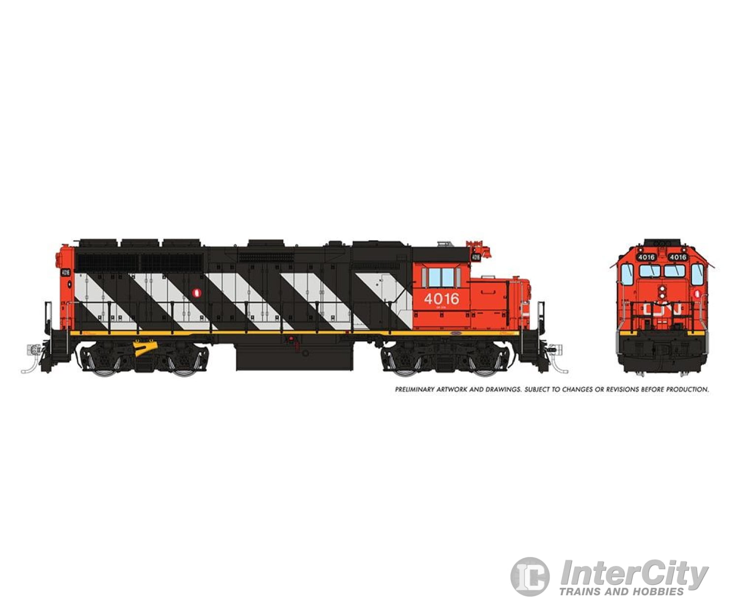 Rapido 040004 Ho Emd Gp40 (Dc/Silent): Cn - Stripes: #4012 Locomotives