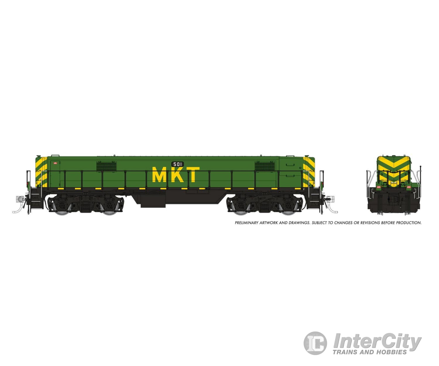 Rapido 040017 Ho Emd Gp40 Mother + Slug (Dc/Silent): Mkt - Green & Yellow: #226 + #501 Locomotives