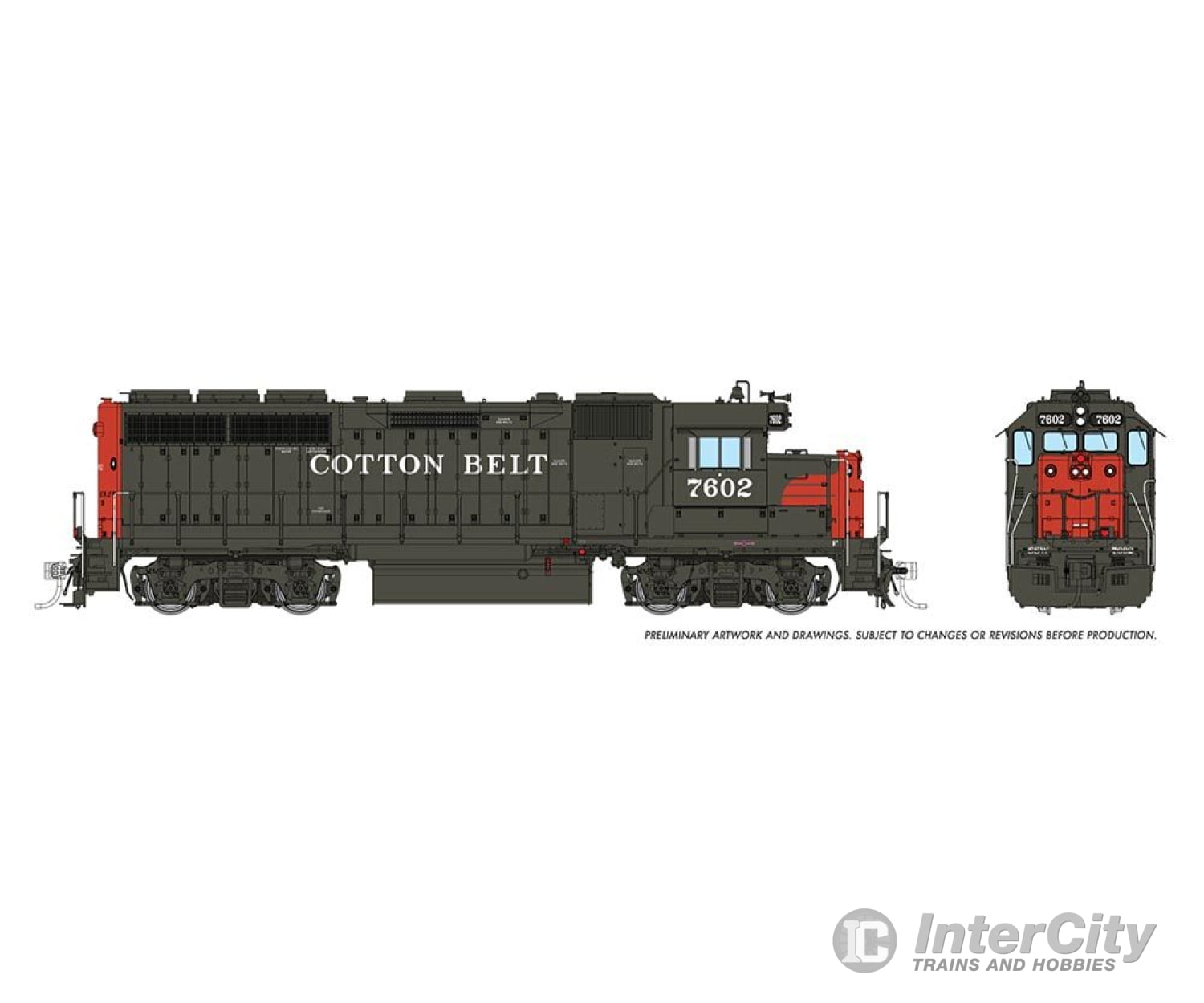 Rapido 040023 Ho Emd Gp40 (Dc/Silent): Ssw/Cotton Belt: #7600 Locomotives