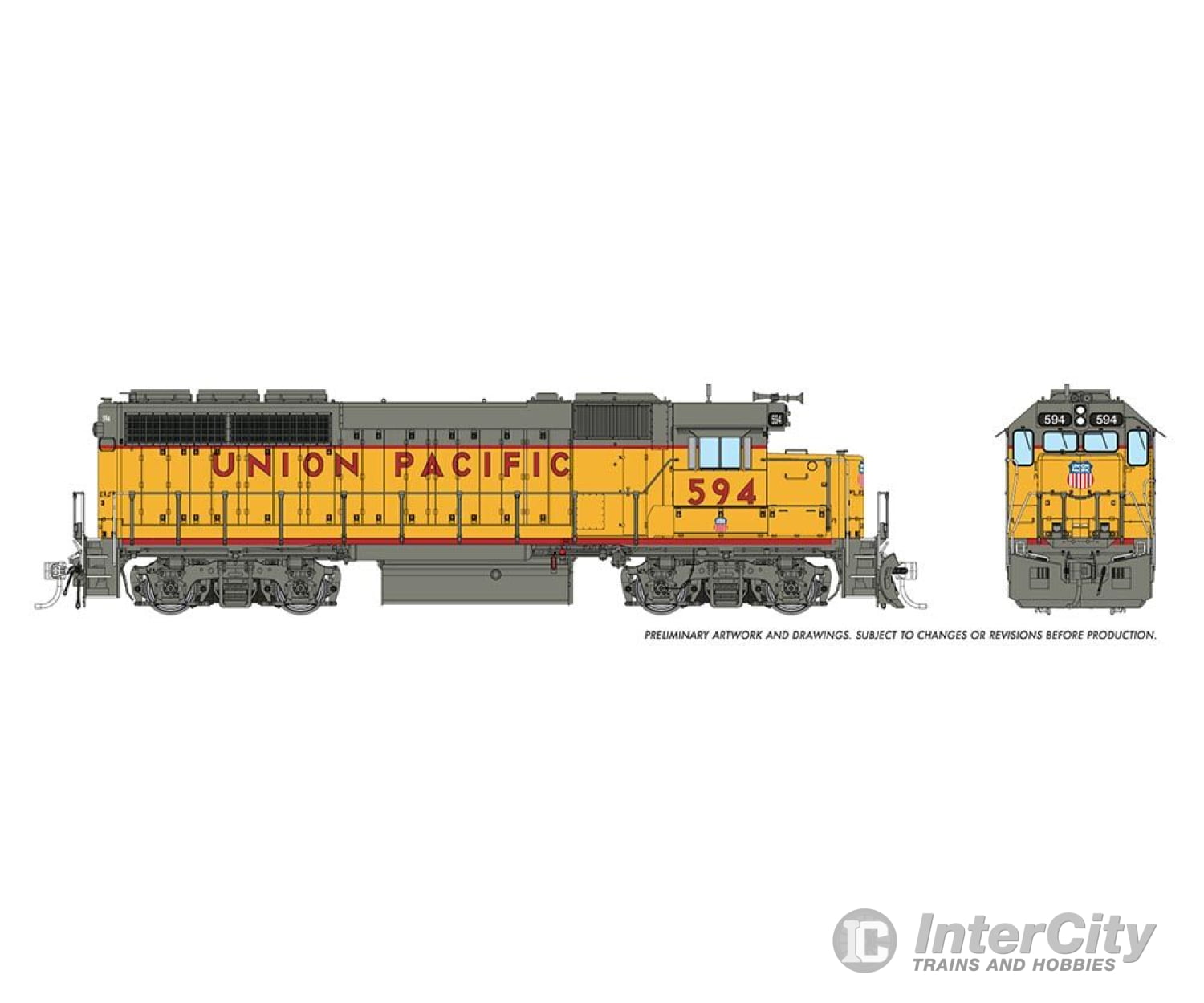 Rapido 040027 Ho Emd Gp40 (Dc/Silent): Union Pacific: #589 Locomotives