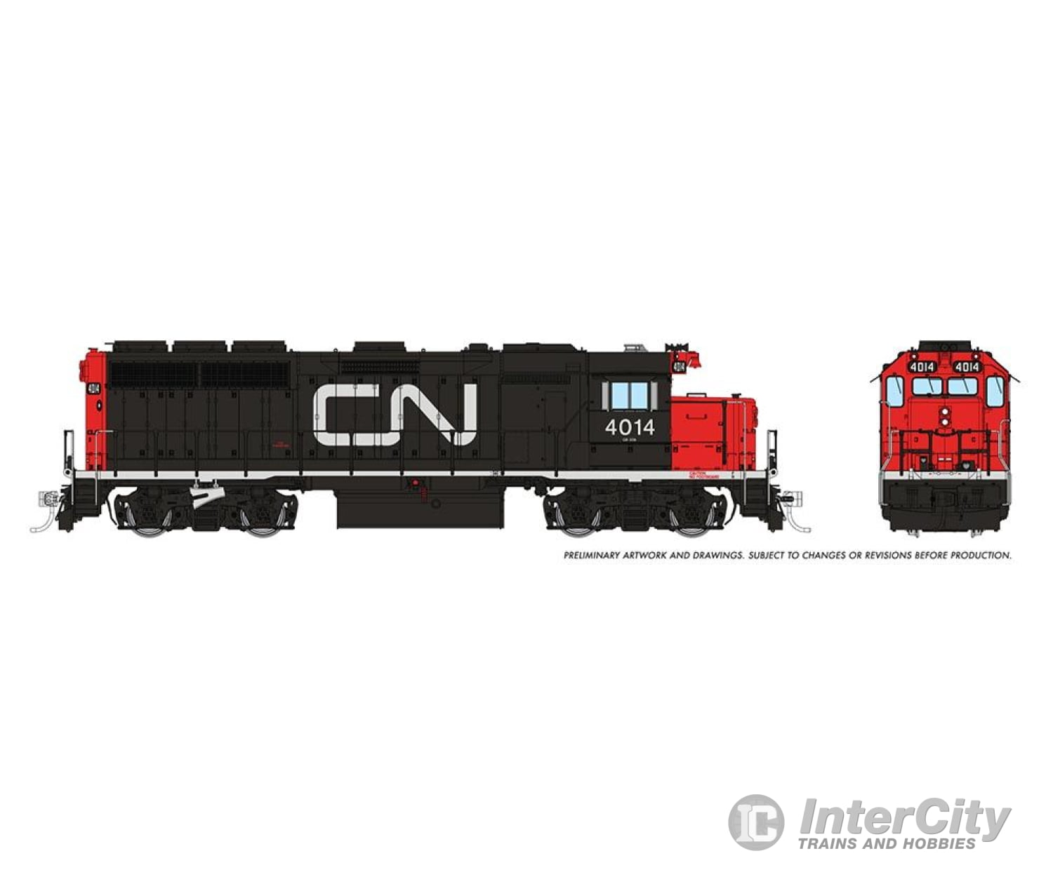 Rapido 040501 Ho Emd Gp40 (Dc/Dcc/Sound): Cn - Large Noodle: #4014 Locomotives