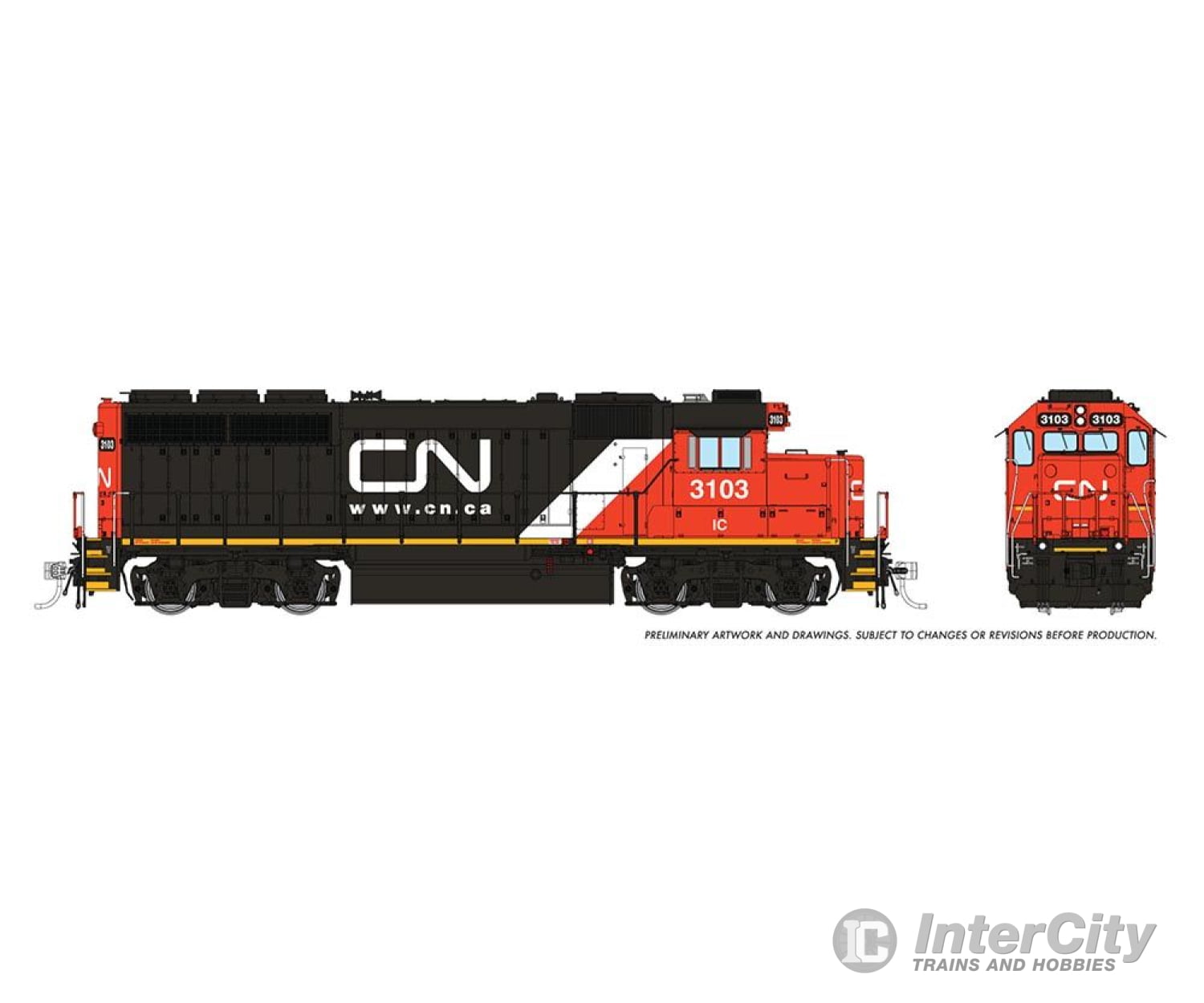 Rapido 040511 Ho Emd Gp40 (Dc/Dcc/Sound): Cn - Ex-Ic: #3103 Locomotives