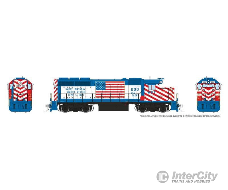 Rapido 040559 HO EMD GP40 (DC/DCC/Sound): MKT - Bicentennial Scheme: #200 Locomotives