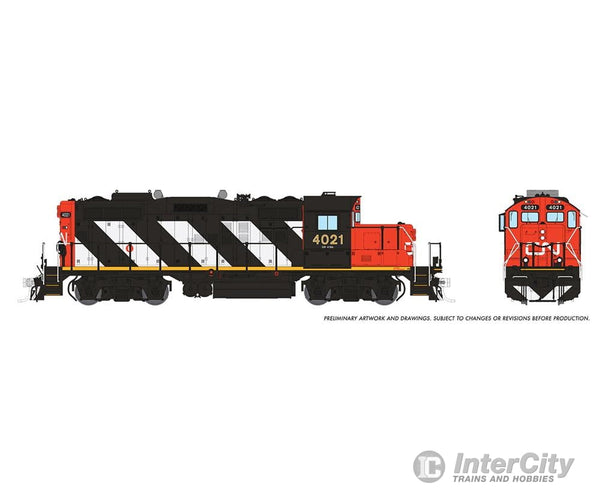 Rapido 041003 Ho Gp9Rm (Dc/Silent): Cn - Stripes: #4021 Locomotive