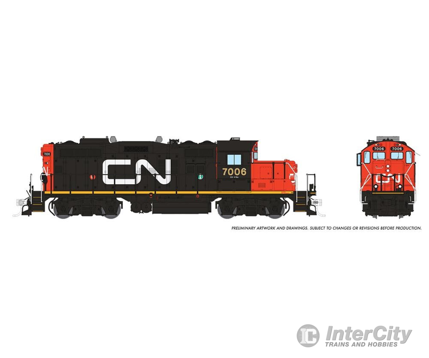 Rapido 041009 Ho Gp9Rm (Dc/Silent): Cn - Large Noodle: #7006 Locomotive