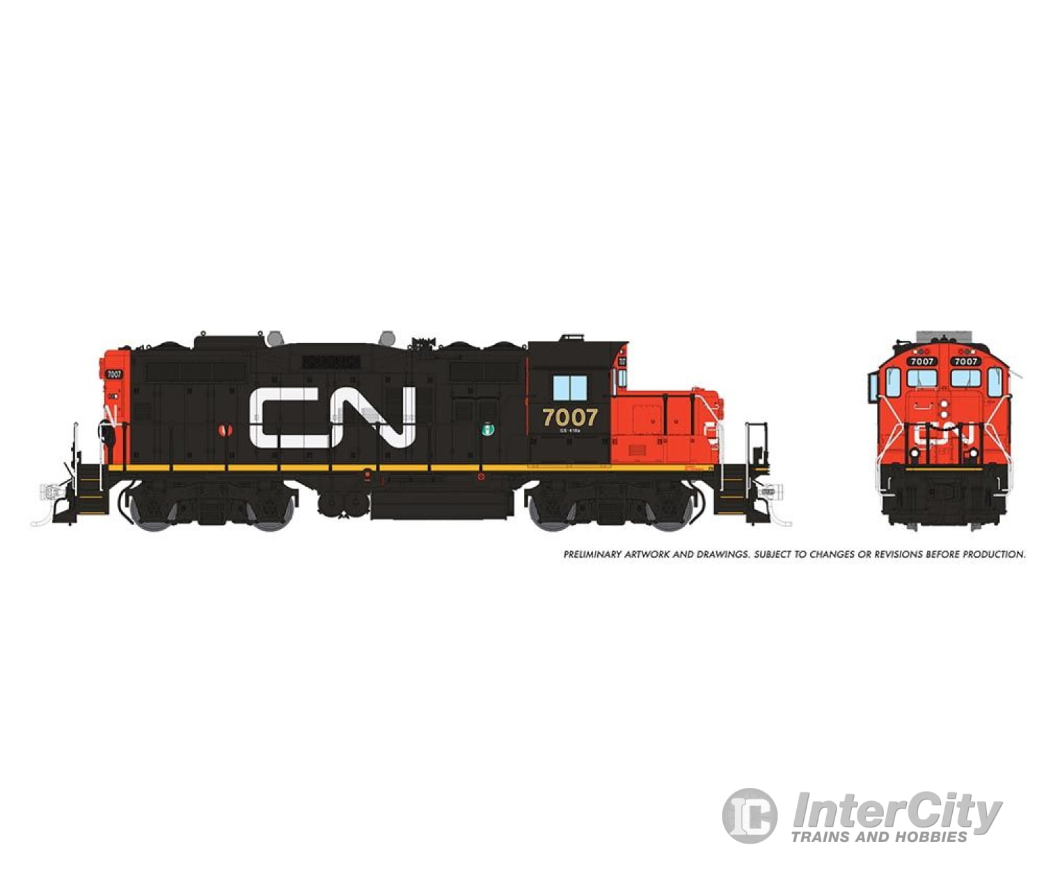Rapido 041510 Ho Gp9Rm (Dc/Dcc/Sound): Cn - Large Noodle: #7007 Locomotive