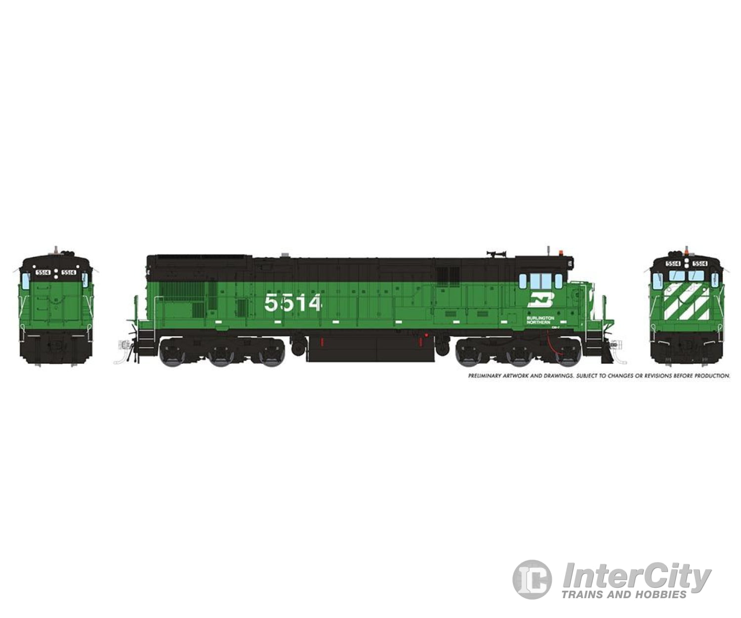 Rapido 042005 Ho C30-7 (Dc/Silent): Burlington Northern - Early Scheme: #5514 Locomotive