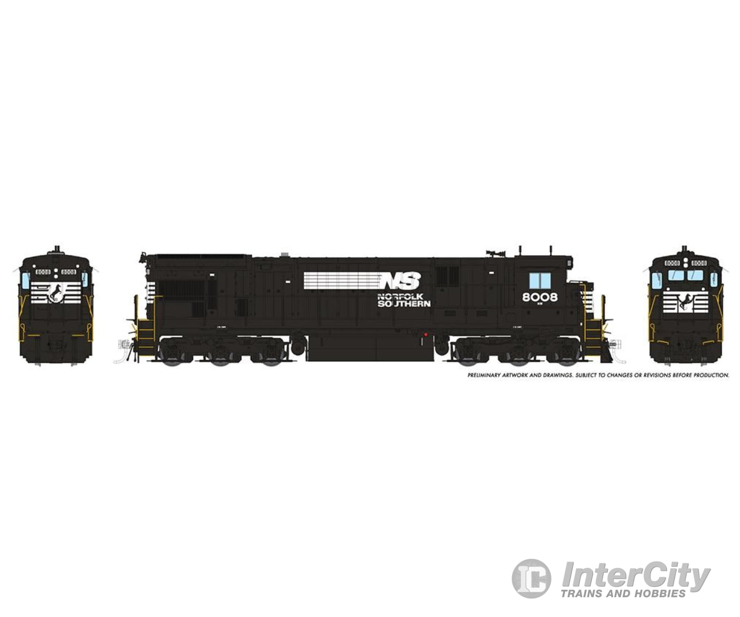 Rapido 042025 Ho C30-7 (Dc/Silent): Norfolk Southern: #8008 Locomotive