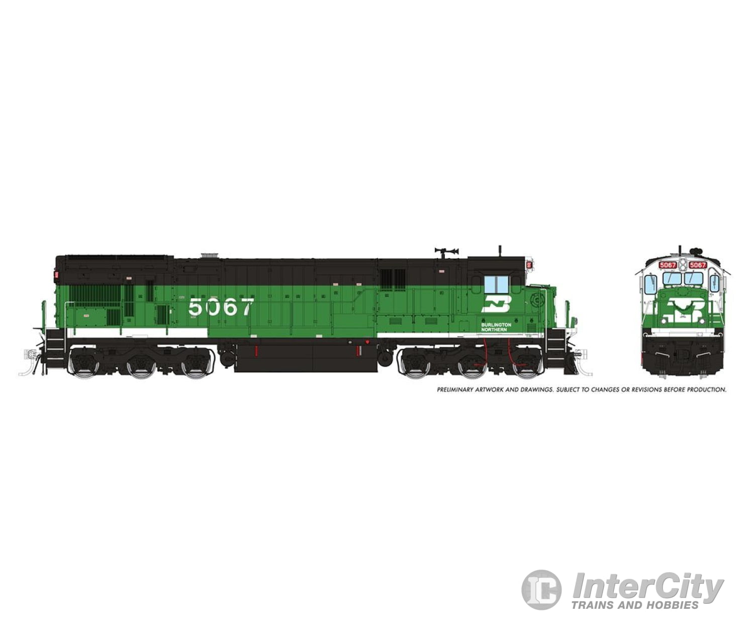 Rapido 042104 Ho C33-7 (Dc/Silent): Burlington Northern - Whiteface: #5067 Locomotive