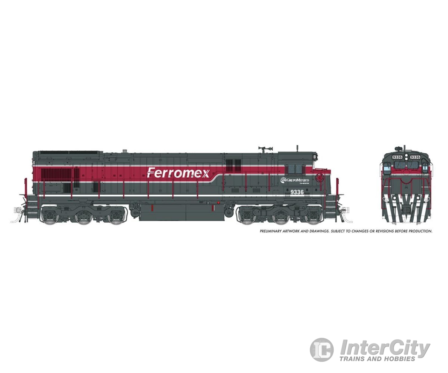 Rapido 042113 Ho C36-7 (Dc/Silent): Ferromex: #9336 Locomotive