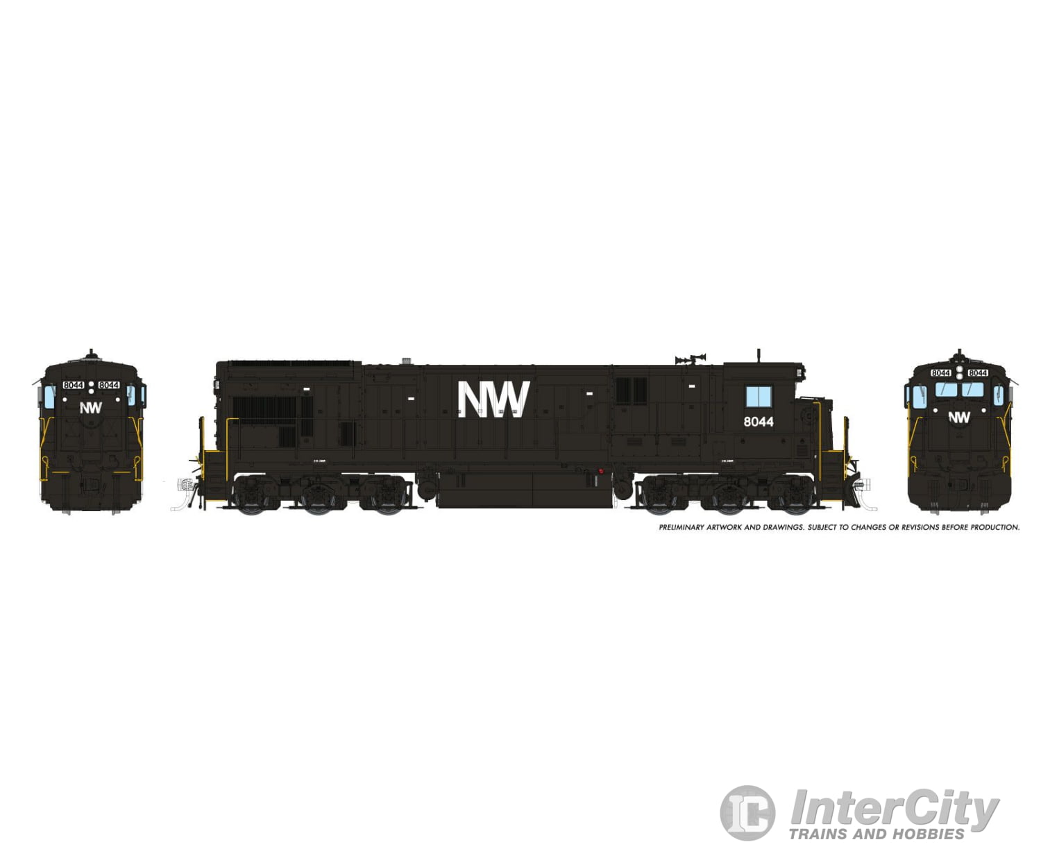 Rapido 042522 Ho C30-7 (Dc/Dcc/Sound): Norfolk & Western - Black Scheme: #8044 Locomotives