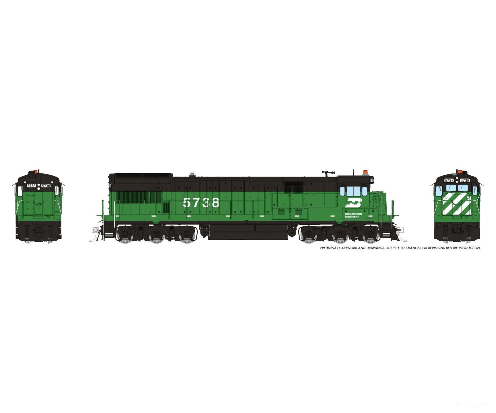 Rapido 043503 HO GE U33C (DC/DCC/Sound): Burlington Northern: #5752 Locomotives