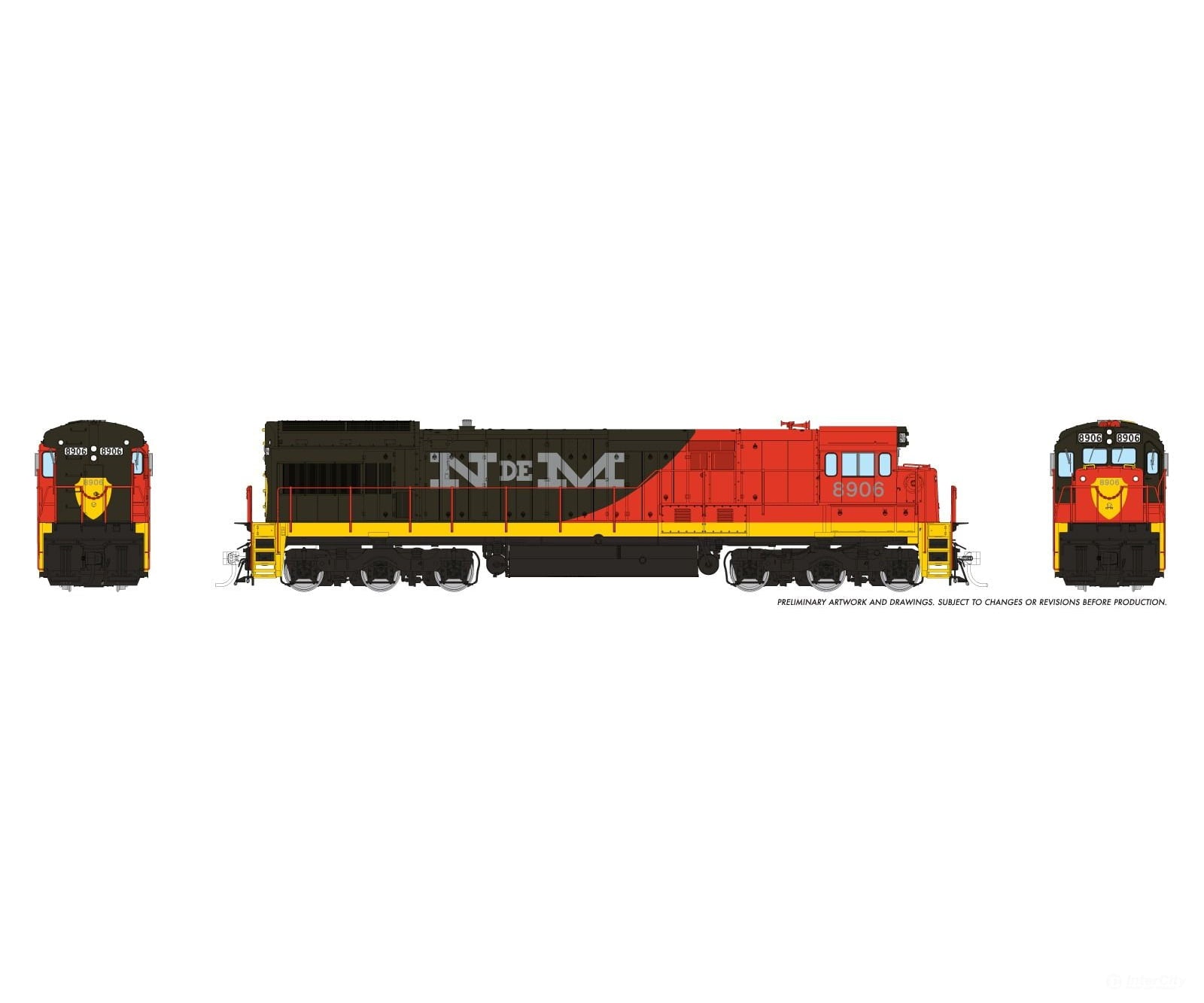 Rapido 043609 HO GE U36C (DC/DCC/Sound): N de M - Early Scheme: #8918 Locomotives