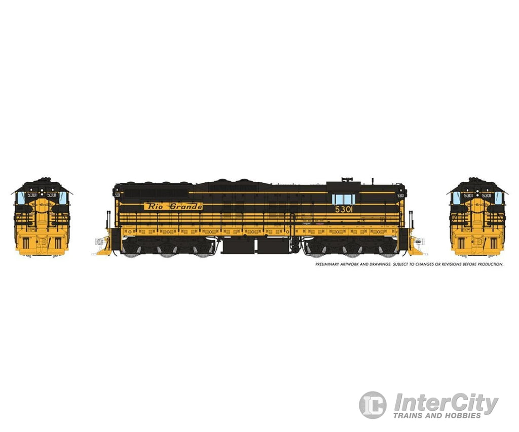 Rapido 050206 HO EMD SD7 (DC/Silent): Rio Grande - Bumble Bee: #5301 Locomotive