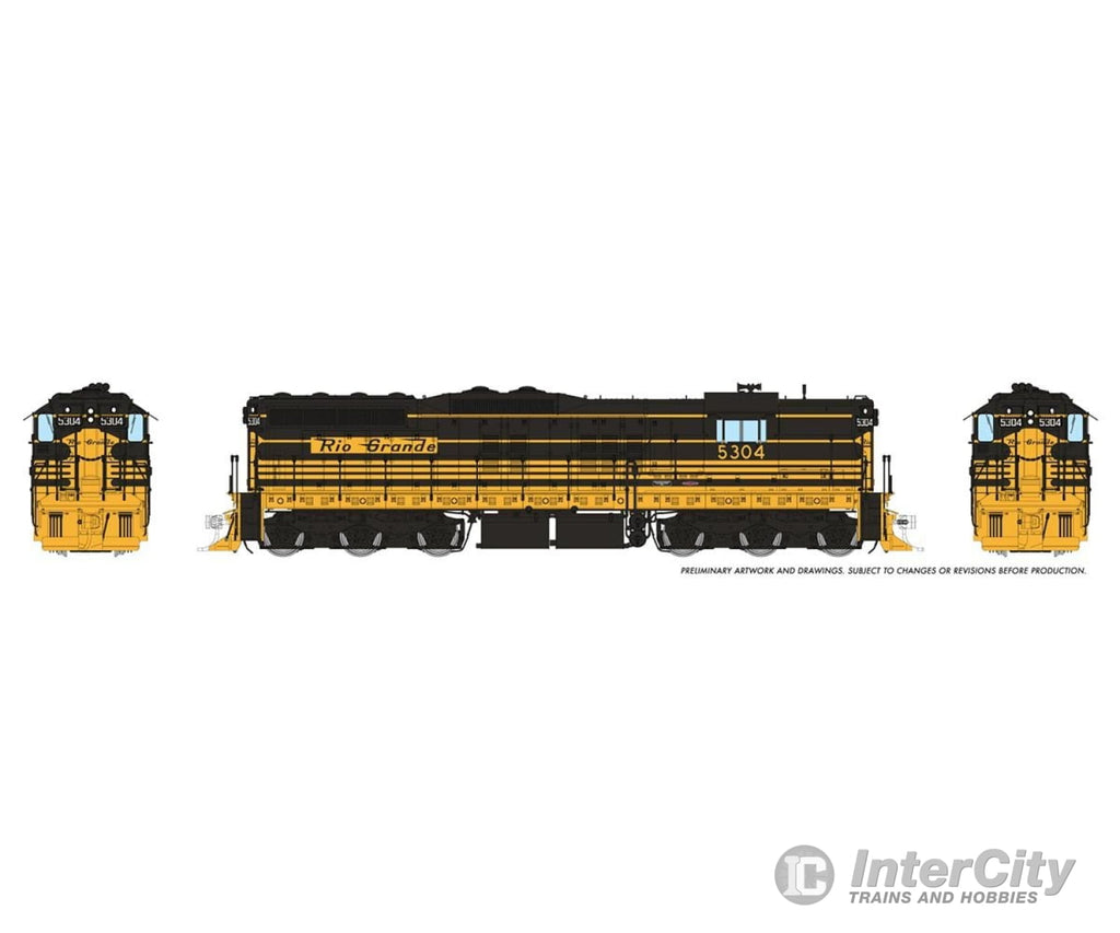 Rapido 050208 HO EMD SD7 (DC/Silent): Rio Grande - Bumble Bee: #5304 Locomotive