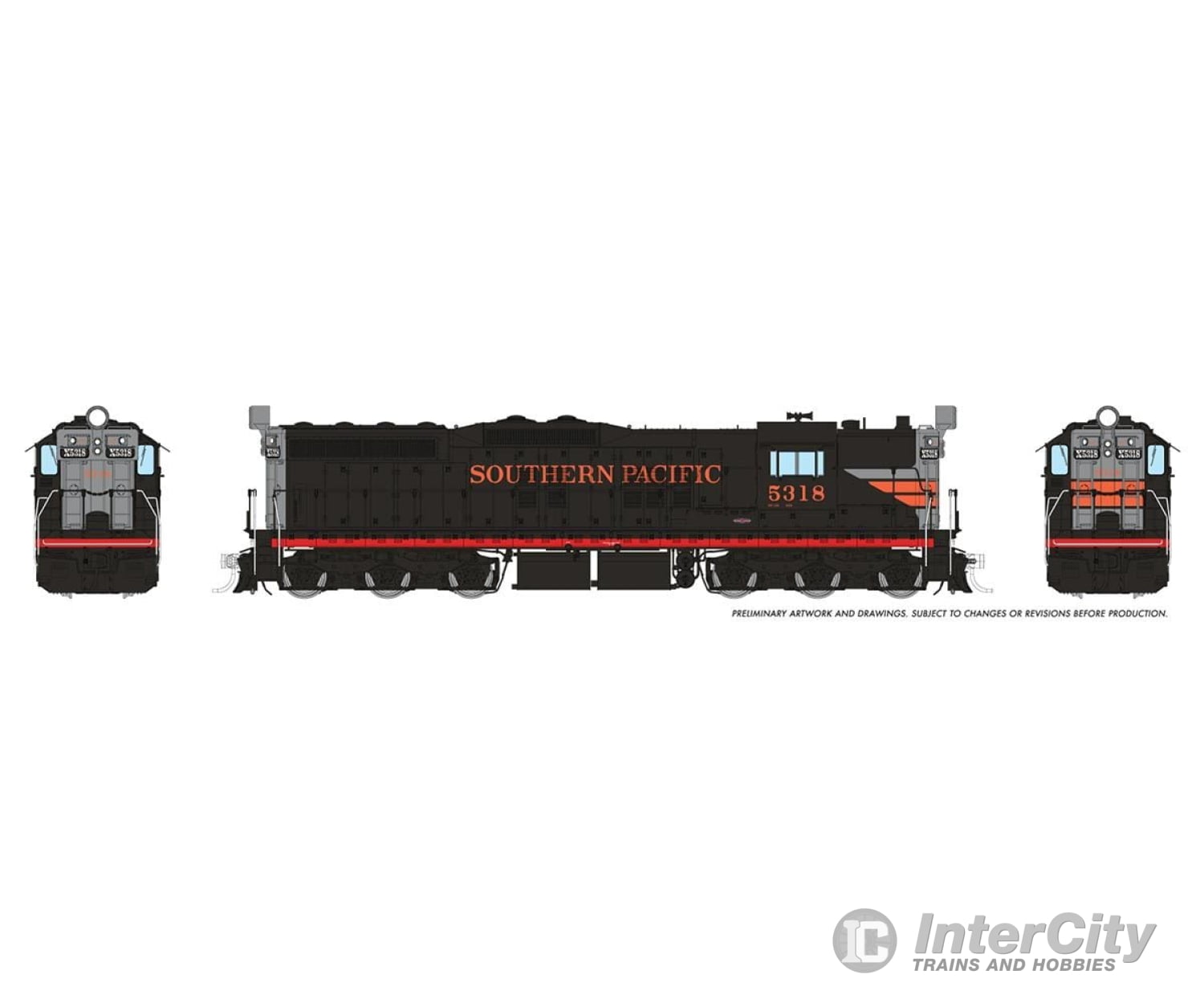 Rapido 050210 HO EMD SD7 (DC/Silent): Southern Pacific - Black Widow: #5318 Locomotive