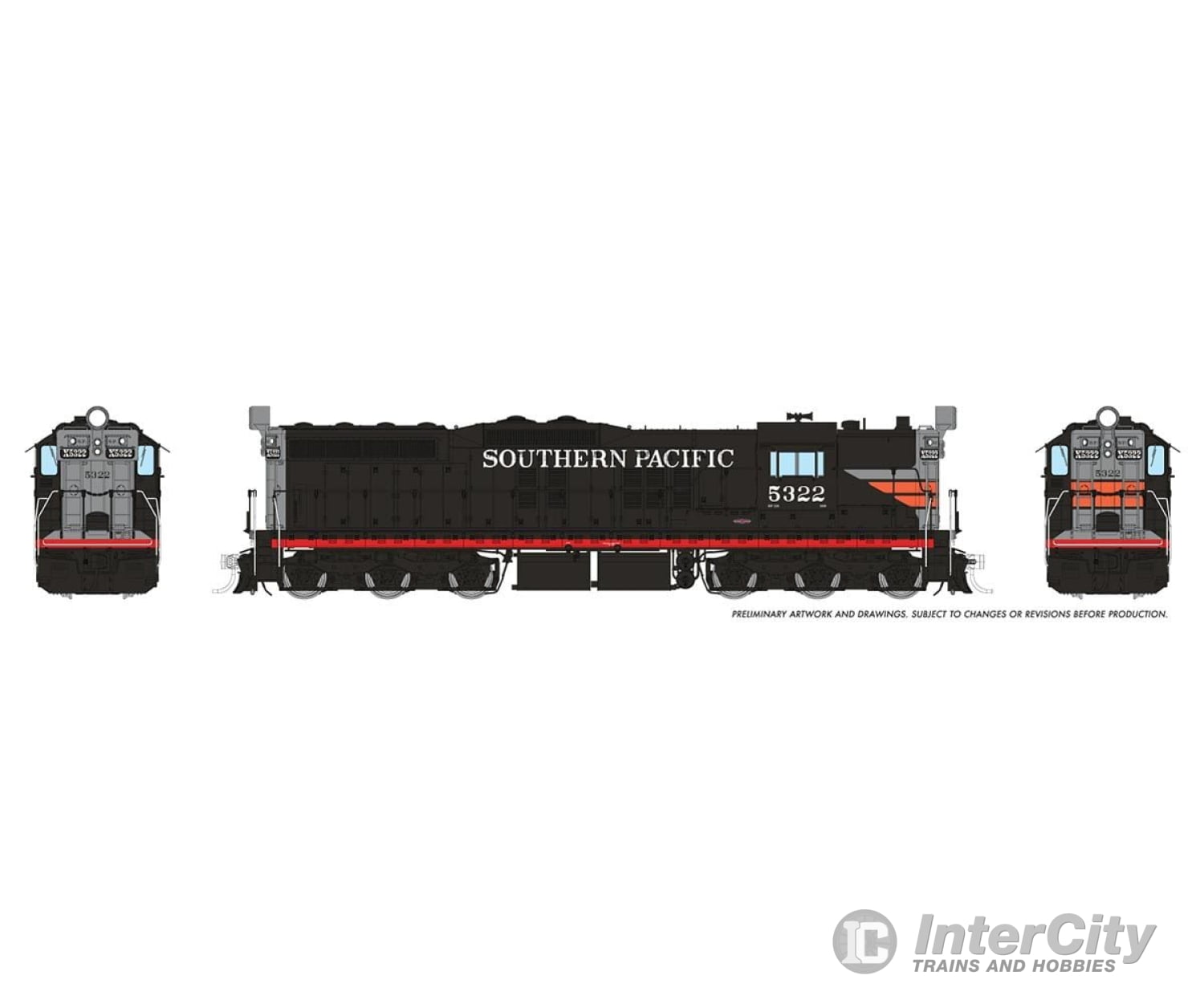 Rapido 050211 HO EMD SD7 (DC/Silent): Southern Pacific - Black Widow: #5322 Locomotive