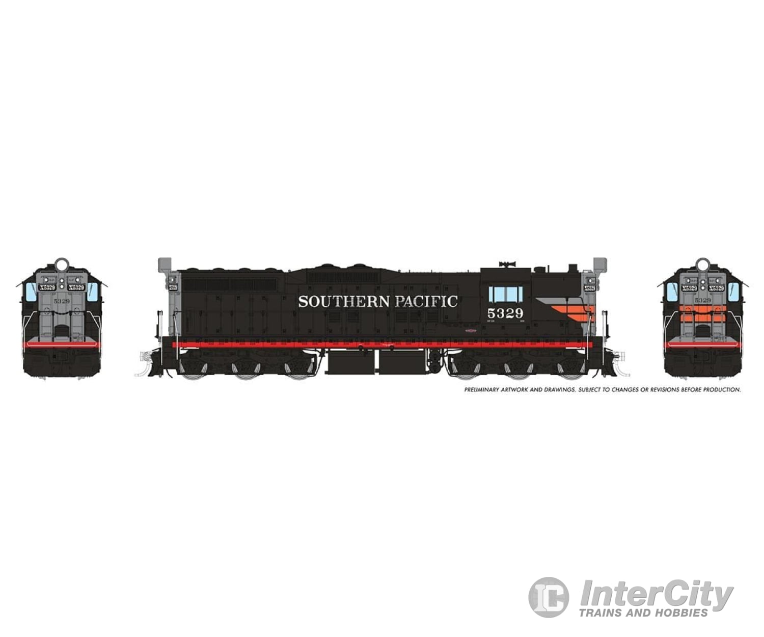 Rapido 050212 HO EMD SD7 (DC/Silent): Southern Pacific - Black Widow: #5329 Locomotive