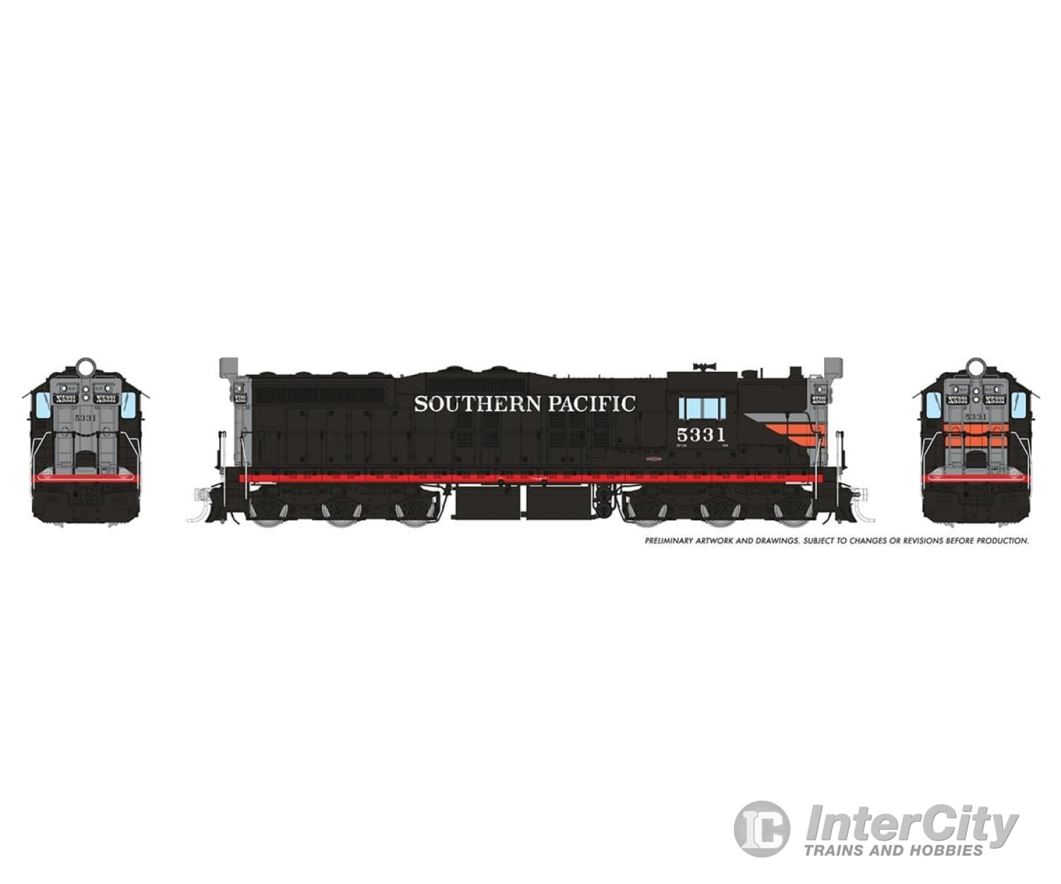 Rapido 050213 HO EMD SD7 (DC/Silent): Southern Pacific - Black Widow: #5331 Locomotive