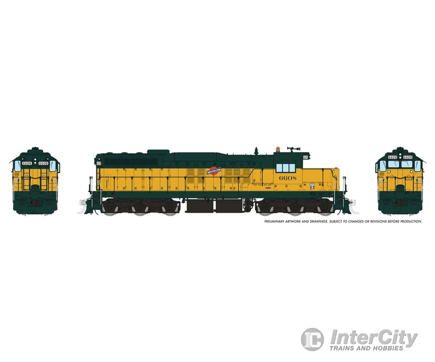 Rapido 050220 HO EMD SD9 (DC/Silent): Chicago & North Western: #6608 Locomotive