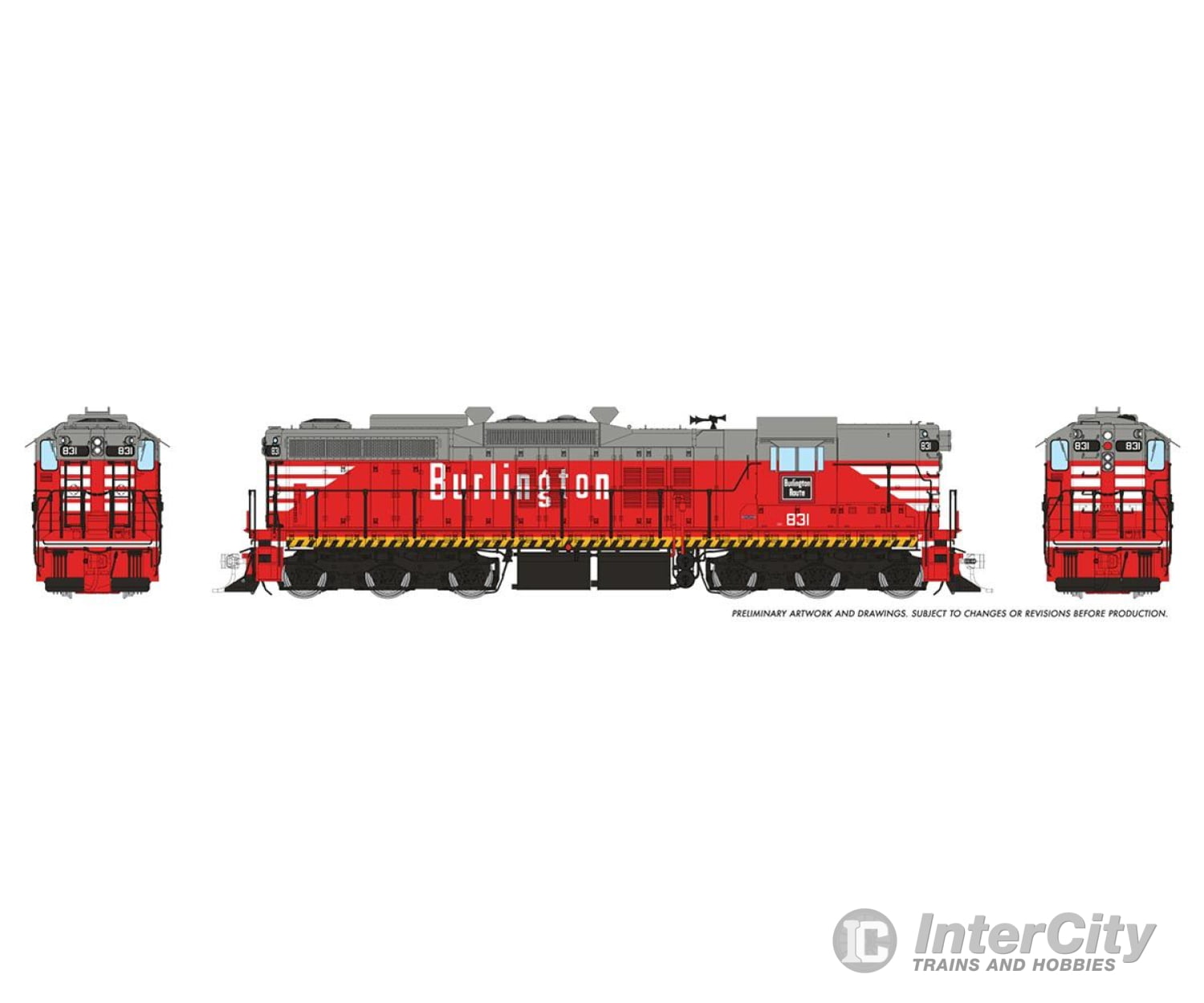 Rapido 050222 HO EMD SD9 (DC/Silent): Chicago Burlington & Quincy: #831 Locomotive