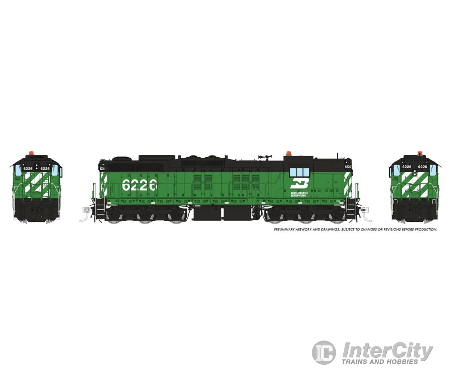 Rapido 050226 HO EMD SD9 (DC/Silent): Burlington Northern: #6226 Locomotive