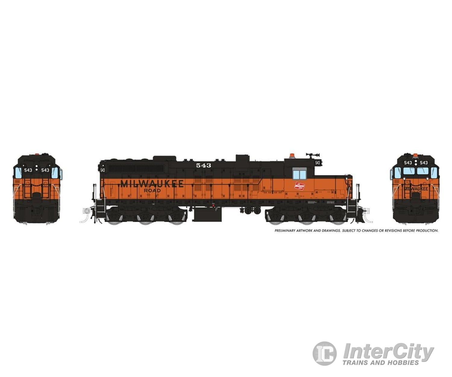 Rapido 050230 HO EMD SD10 (DC/Silent): Milwaukee Road: #543 Locomotive